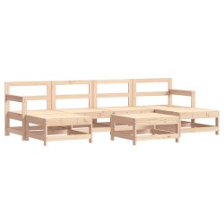Salon de jardin 7 pcs Bois de pin massif 