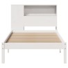 Lit bibliothèque sans matelas blanc 75x190cm bois de pin massif 