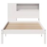 Lit bibliothèque sans matelas blanc 90x190cm bois de pin massif 