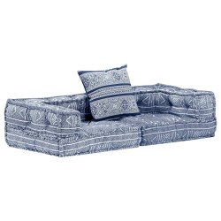 Pouf modulaire à 2 places Indigo Tissu 