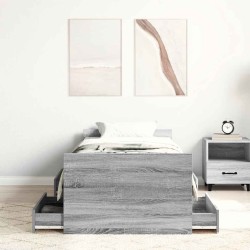 Cadre de lit sans matelas sonoma gris 100x200 cm 