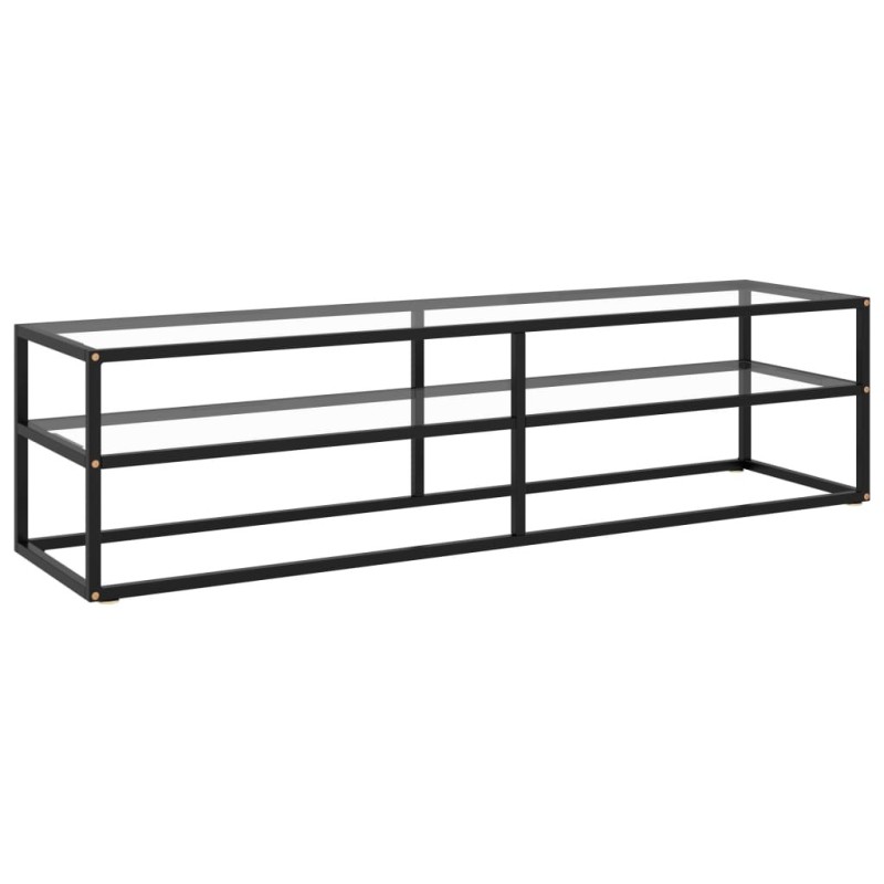 Meuble TV noir avec verre trempé 160x40x40 cm Meuble TV noir avec verre trempé 160x40x40 cm