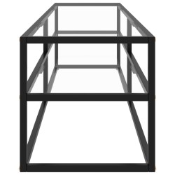 Meuble TV noir avec verre trempé 160x40x40 cm 