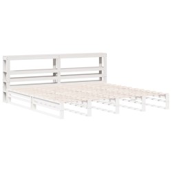 Tête de lit avec étagères blanc 180 cm bois massif de pin 