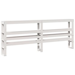 Tête de lit avec étagères blanc 180 cm bois massif de pin 