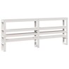 Tête de lit avec étagères blanc 180 cm bois massif de pin 