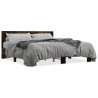 Cadre de lit sans matelas chêne fumé 200x200 cm 