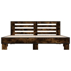 Cadre de lit sans matelas chêne fumé 200x200 cm 