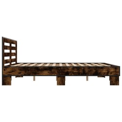 Cadre de lit sans matelas chêne fumé 200x200 cm 