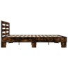 Cadre de lit sans matelas chêne fumé 200x200 cm 