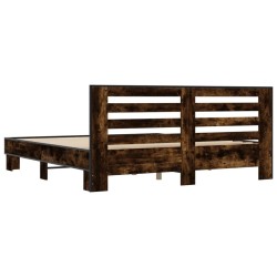 Cadre de lit sans matelas chêne fumé 200x200 cm 