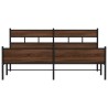 Cadre de lit en métal sans matelas chêne marron 193x203 cm 