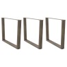 Pieds de table à manger en forme de V, 3 pièces, acier naturel, 100 x (72-73,3) cm 
