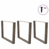 Pieds de table à manger en forme de V, 3 pièces, acier naturel, 100 x (72-73,3) cm 