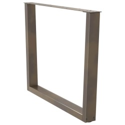 Pieds de table à manger en forme de V, 3 pièces, acier naturel, 100 x (72-73,3) cm 