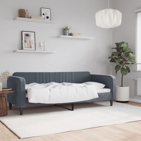 Lit de repos gris foncé 80x200 cm velours 