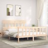 Cadre de lit sans matelas bois de pin massif 