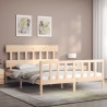 Cadre de lit sans matelas bois de pin massif 