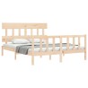 Cadre de lit sans matelas bois de pin massif 
