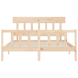 Cadre de lit sans matelas bois de pin massif 