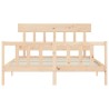 Cadre de lit sans matelas bois de pin massif 