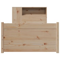 Lit bibliothèque sans matelas 100x200 cm bois massif de pin 