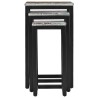 Tables gigognes 3 pcs Bois de teck massif et polyrésine 