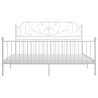 Cadre de lit sans matelas blanc métal 200x200 cm 