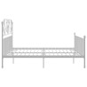 Cadre de lit sans matelas blanc métal 200x200 cm 