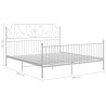 Cadre de lit sans matelas blanc métal 200x200 cm 