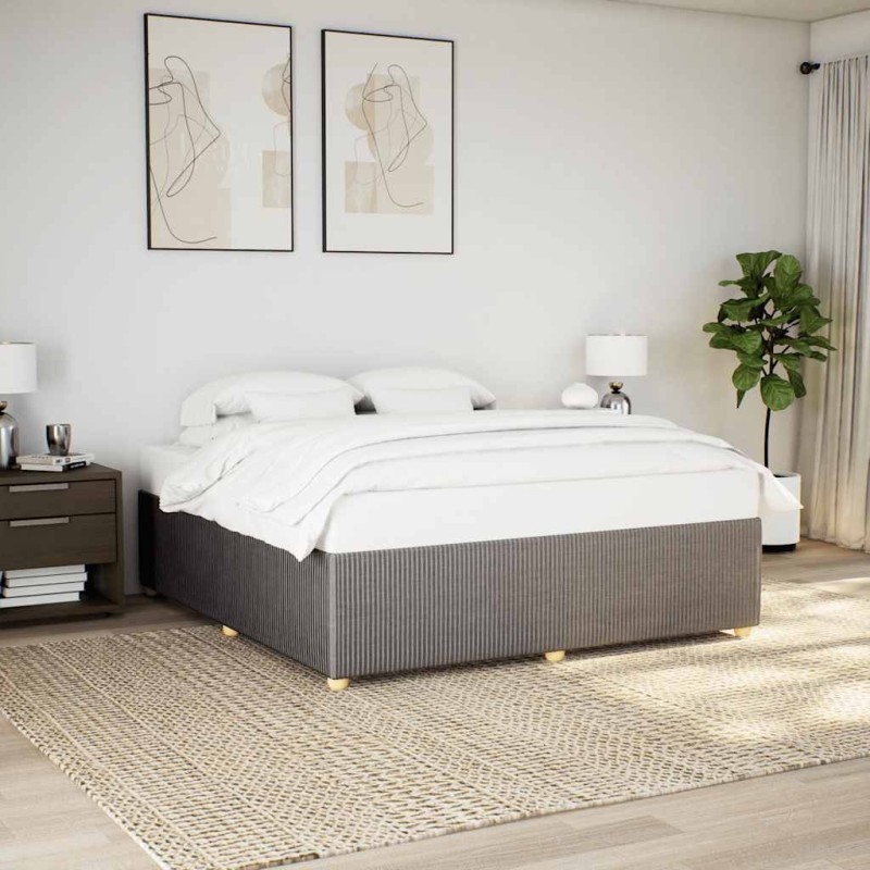 Cadre de lit sans matelas taupe 200x200 cm tissu 