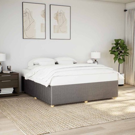 Cadre de lit sans matelas taupe 200x200 cm tissu 