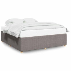 Cadre de lit sans matelas taupe 200x200 cm tissu 