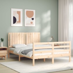 Cadre de lit sans matelas bois massif 