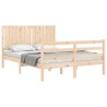 Cadre de lit sans matelas bois massif 