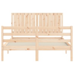 Cadre de lit sans matelas bois massif 
