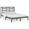 Cadre de lit sans matelas gris 150x200 cm bois de pin massif 