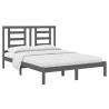 Cadre de lit sans matelas gris 150x200 cm bois de pin massif 