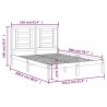Cadre de lit sans matelas gris 150x200 cm bois de pin massif 