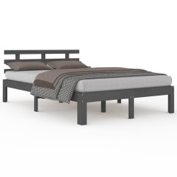 Cadre de lit sans matelas bois massif gris 200x200 cm 