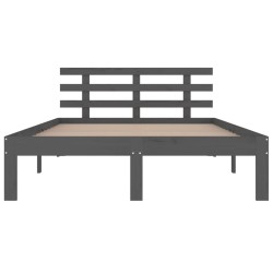 Cadre de lit sans matelas bois massif gris 200x200 cm 