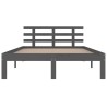 Cadre de lit sans matelas bois massif gris 200x200 cm 