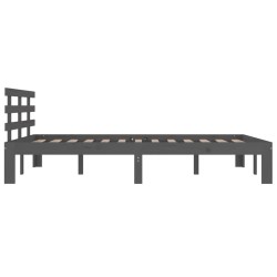Cadre de lit sans matelas bois massif gris 200x200 cm 