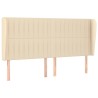 Tête de lit avec oreilles Crème 203x23x118/128 cm Tissu 