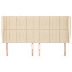 Tête de lit avec oreilles Crème 203x23x118/128 cm Tissu 