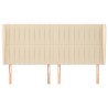 Tête de lit avec oreilles Crème 203x23x118/128 cm Tissu 