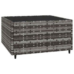 Salon de jardin 3 pcs avec coussins Gris Résine tressée 