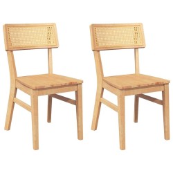 Chaises à manger 2 pcs bois massif caoutchouc 