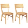 Chaises à manger 2 pcs bois massif caoutchouc 