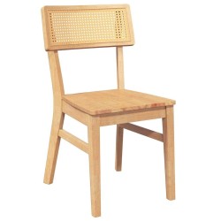 Chaises à manger 2 pcs bois massif caoutchouc 